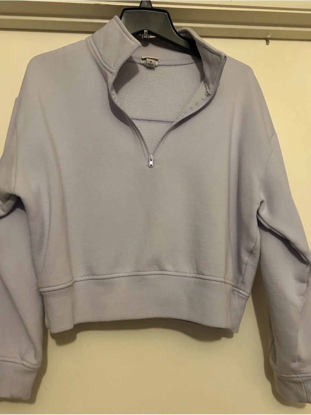 a new day Light Lavender Quarter-Zip Cropped Pullover